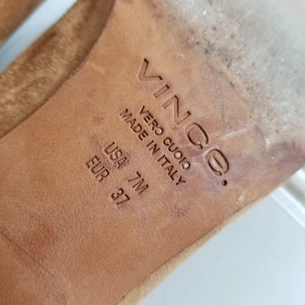 Vince Ostend Ankle Boots 7 Ostend Suede Side Zip Block Heel Roasted Nut Brown